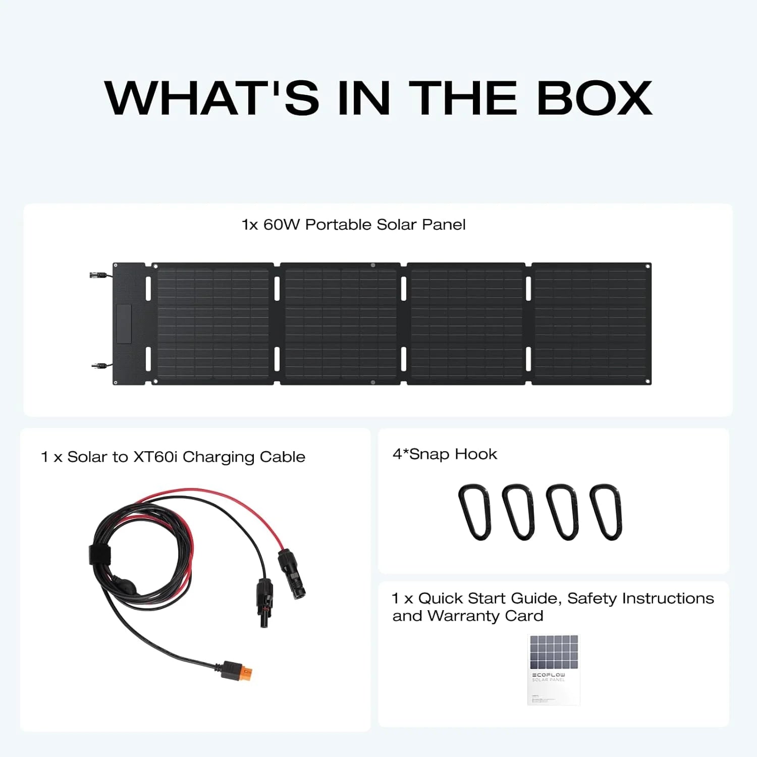 60W Portable Solar Panel for Power Station, Foldable Solar Charger with Adjustable Kickstand, Waterproof IP67 for Outdoor Camping,Rv,Off Grid System